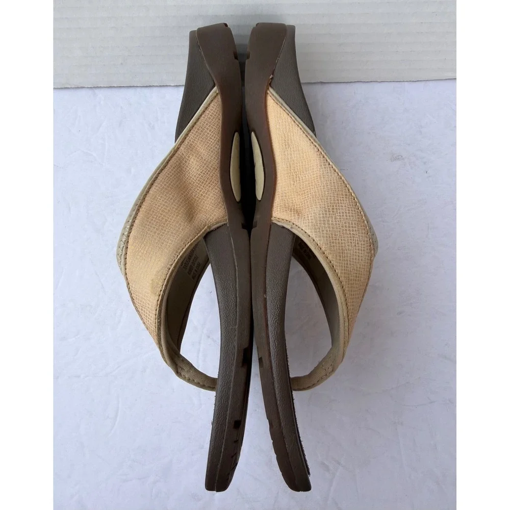 Abeo B.I.O. System Cream Beige Comfort Flip Flop Thong‎ Sandals Sz 9
